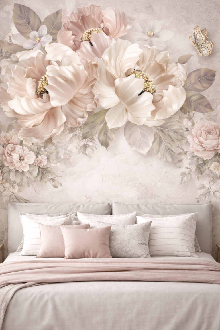 Elegant floral wall decorations featuring botanical frames, floral mirrors, and wall art for home decor inspiration.