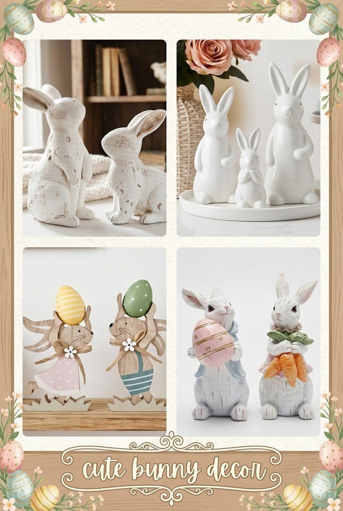 Bunny-themed Easter wreath hanging on an entryway door, decorated with pastel flowers, greenery, and a cute bunny accent for a festive spring home decor display. 🐰🌸🏡