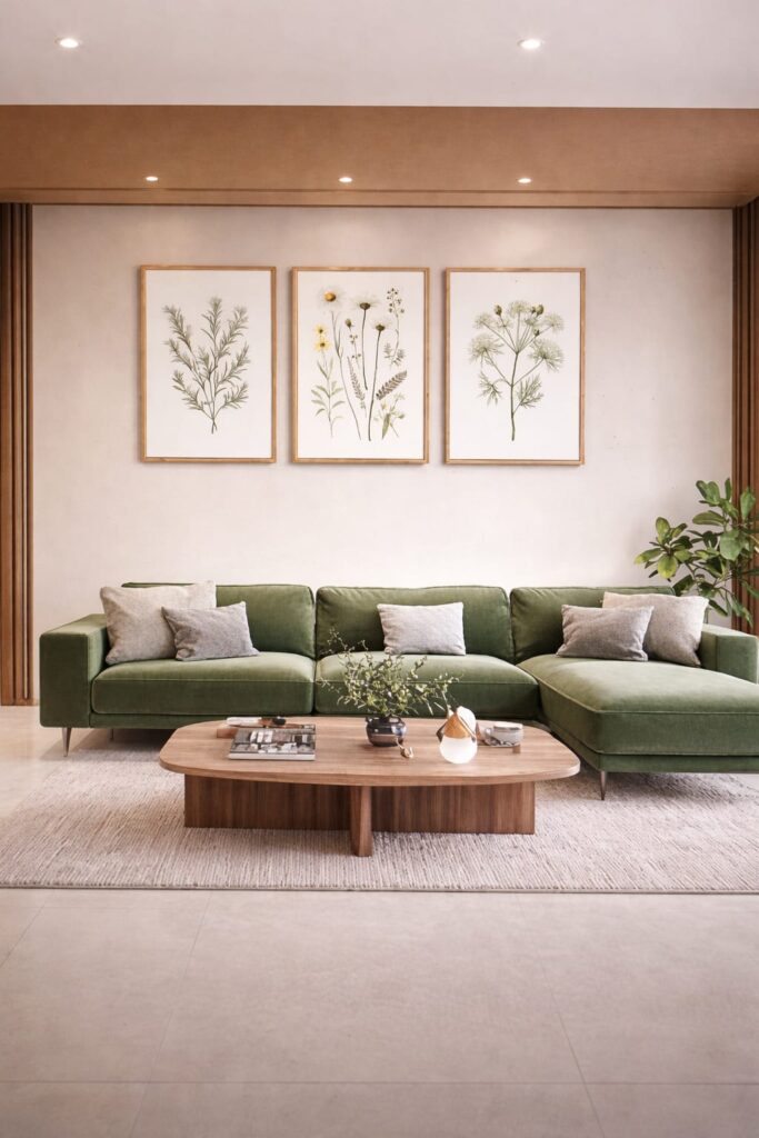 Botanical canvas wall art featuring soft pastel flowers in a modern watercolor style for living room decor.