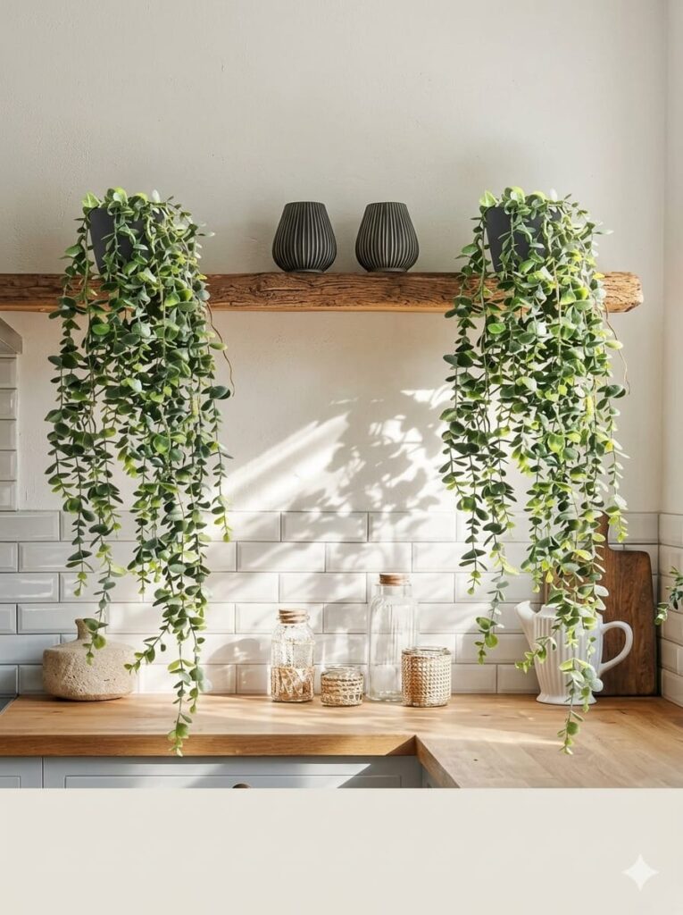faux artificial hanging plants