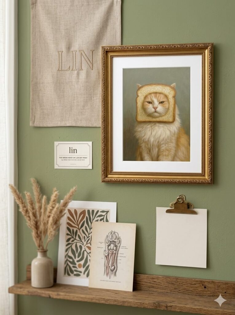 wall print having cat