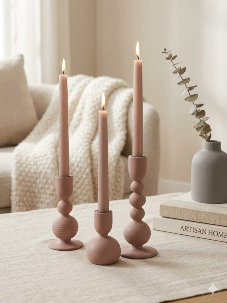 wooden candle holders